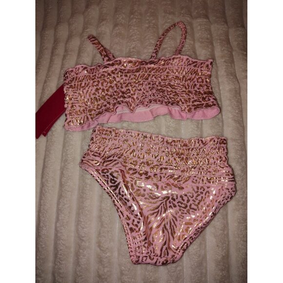 Vince Camuto Two Piece SwimSuit Toddler Girls Size 2T New with Tags Pink Gold - Picture 6 of 8